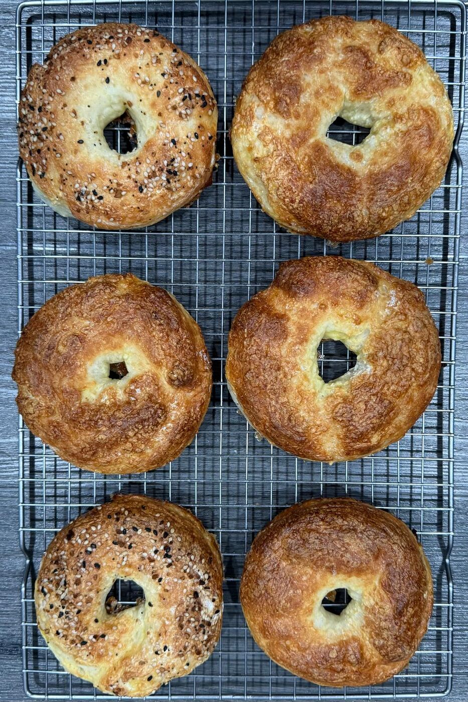 Gluten-free bagels seen from above