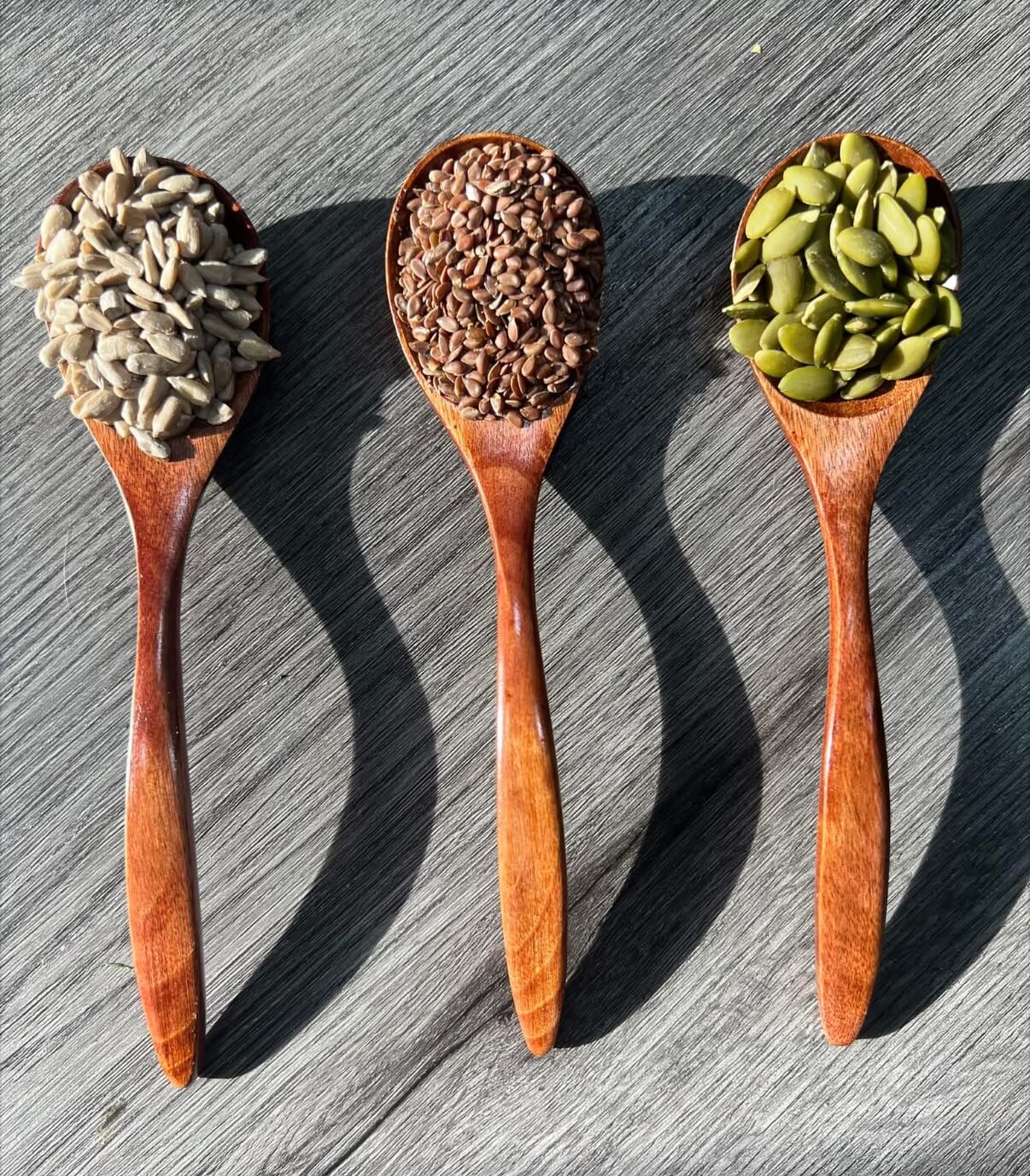 Sunflower, flax and pumpkin seeds